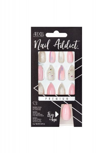 Ardell Press-on Nails Premium Nail Addict Pink Ice  #51401