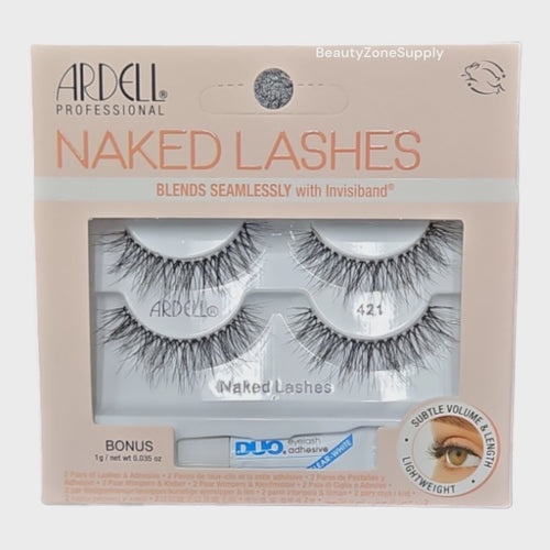 Ardell Naked Lashes 421 2 Pairs + 1 gram Duo Pipette #37407
