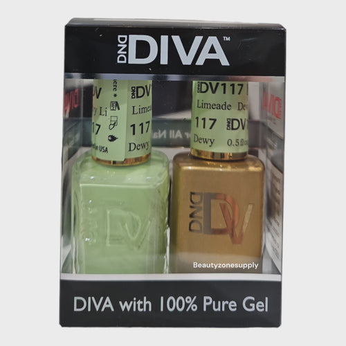DND Diva Duo Gel & Lacquer 117 Dewy Limeade