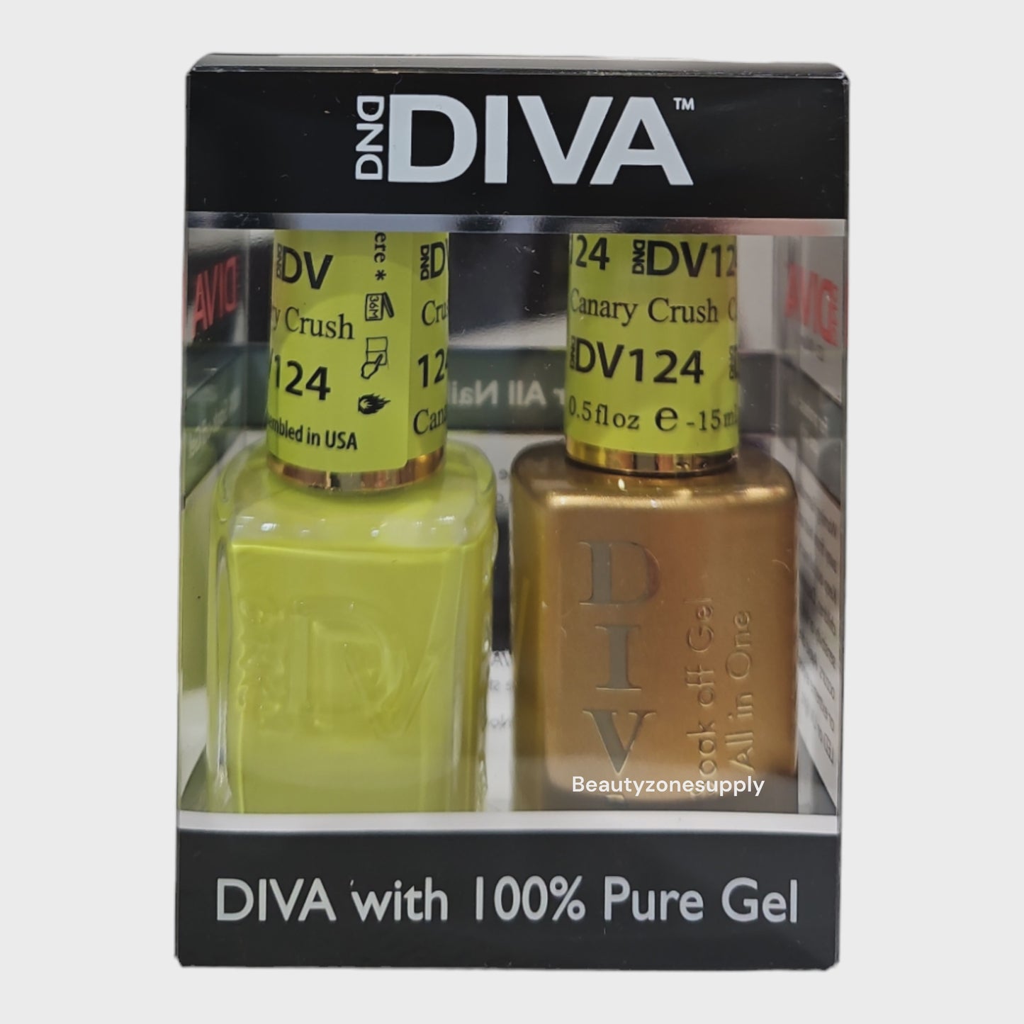 DND Diva Duo Gel & Lacquer 124 Canary Crush