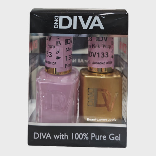DND Diva Duo Gel & Lacquer 133 Purple Meets Pink
