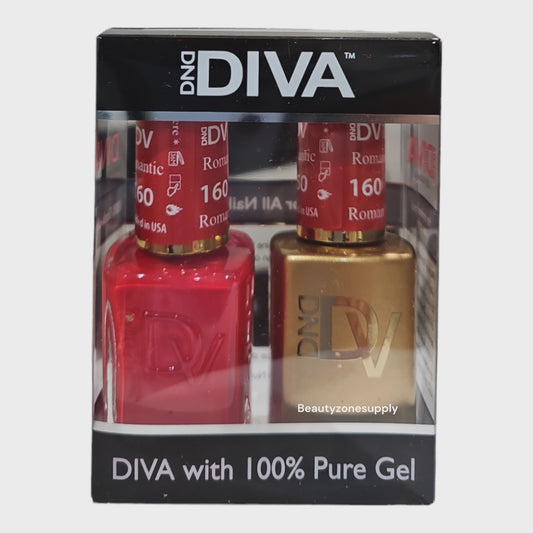 DND Diva Duo Gel & Lacquer 160 Red Diva Romanticist