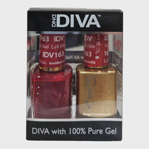DND Diva Duo Gel & Lacquer 163 Left Him On Red