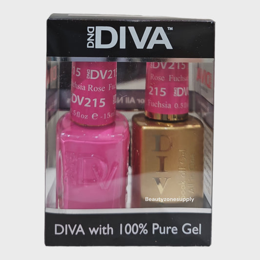 DND Diva Duo Gel & Lacquer 215 Fuchsia Rose