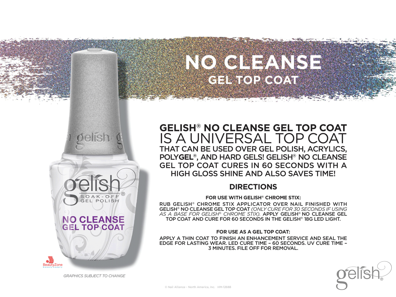 beautyzone no cleanse gelish top no wipe