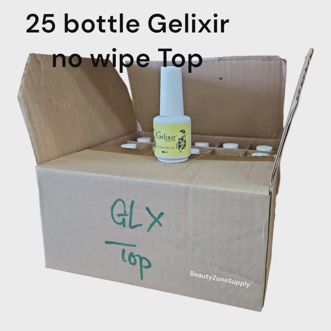 Gelixir Soak Off Gel Top Coat No-wipe .5 oz Deals 25 bottle