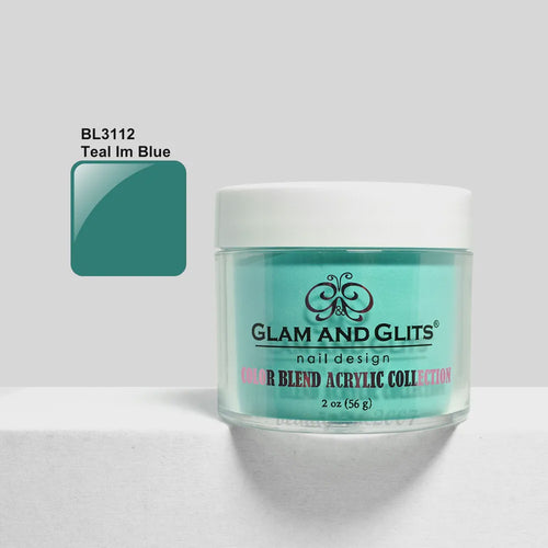 Glam & Glits Acrylic Powder Color Blend Teal I'm Blue 2 Oz- Bl3112