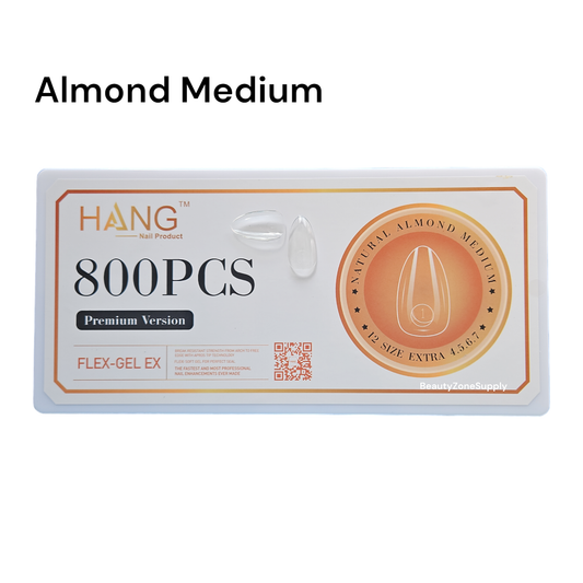 Hang Gel X Flex Gel Premium Almond Medium Box 12 Size 704 tips