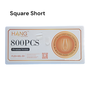 Hang Gel X Flex Gel Premium Square Short Box 12 Size 704 tips