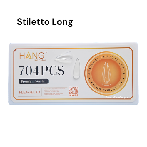 Hang Gel X Flex Gel Premium Stiletto Long Box 12 Size 704 tips