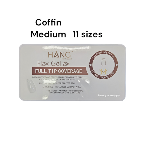 Hang Gel x Tips Coffin Medium 11 size Disco