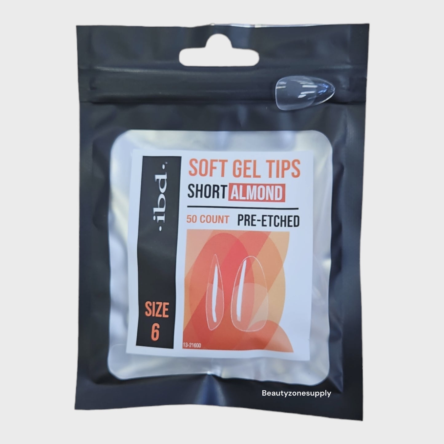 Ibd Clear Soft Gel Tips Almond Short Refill Size 6 #37454