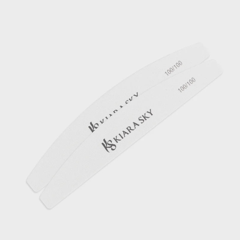 Kiara Sky Nail File White Half Moon 100/100 - 2 Pcs