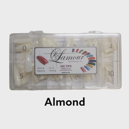 Lamour Almond Natural Nail Tip Box 500 tips/box