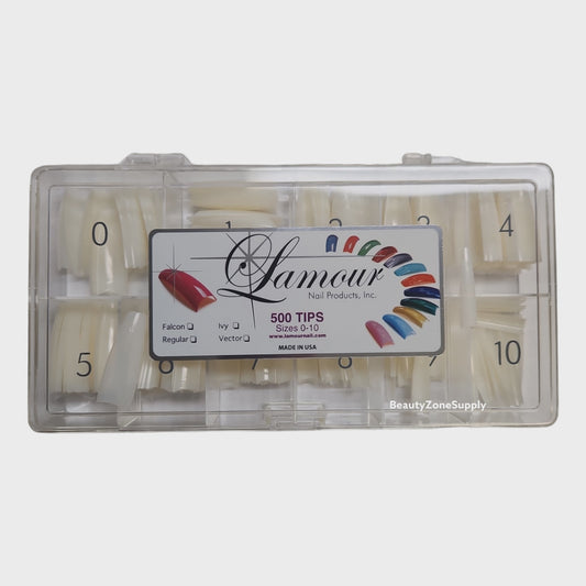 Lamour Vector Straight Coffin Natural Tip Box 500 tips/box