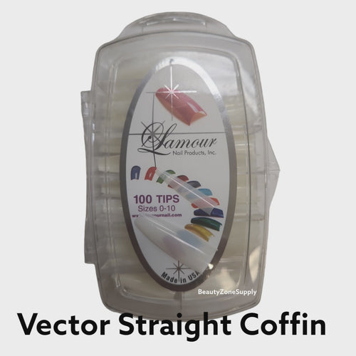Lamour Vector Straight Coffin Natural Tip box 100 Tips