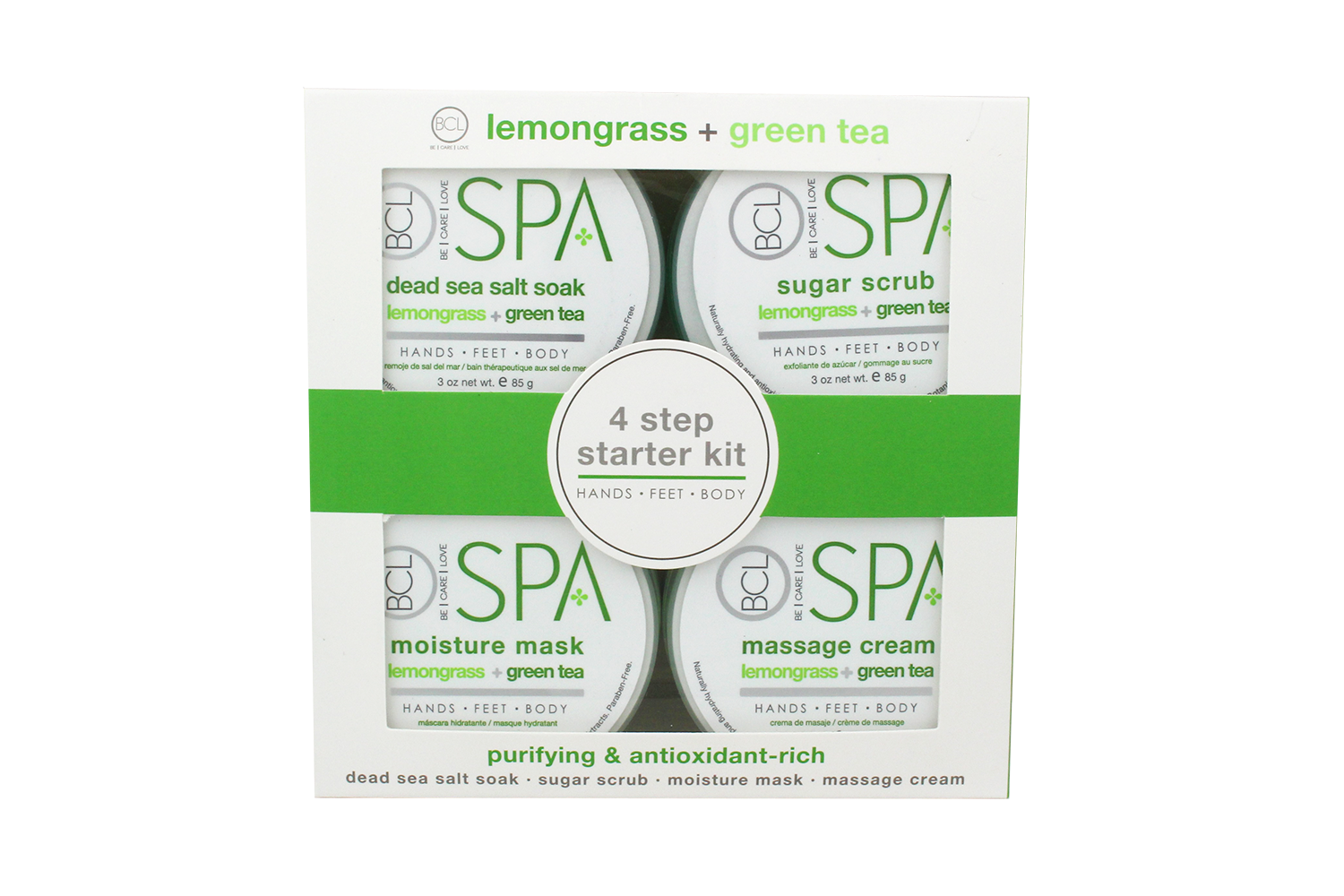 BCL SPA Lemongrass + Green Tea 4 Step Starter Kit-Beauty Zone Nail Supply