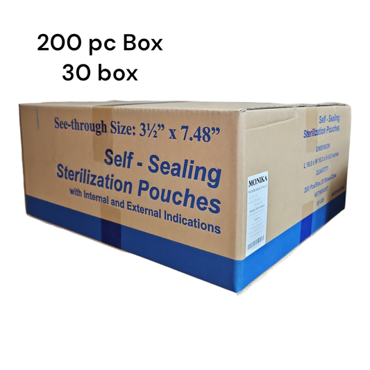 Monika Self Seal Disinfected Pouch Tool Box 200 pcs Small Case 30 box