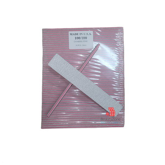 Monika Nail File Jumbo Zebra Grit 100/180 Lavender Pack 50 pcs USA #F031