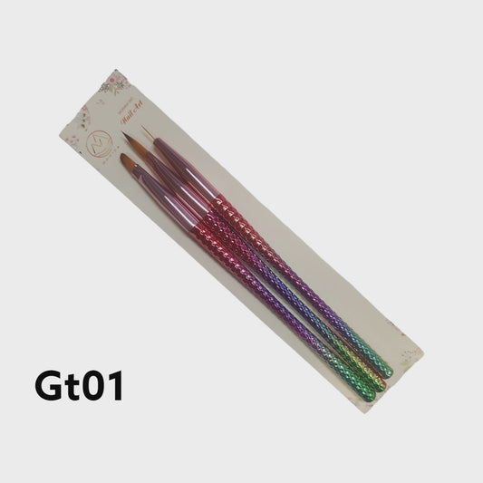 Nail Art Brush 3 pcs Set GT01