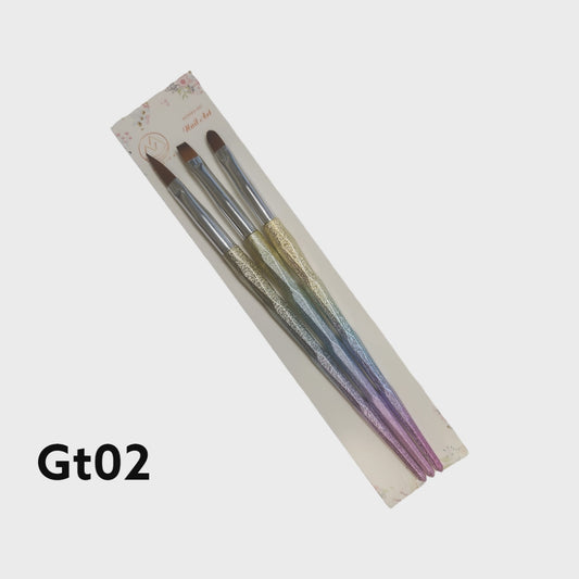 Nail Art Brush 3 pcs Set GT02