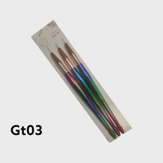 Nail Art Brush 3 pcs Set GT03