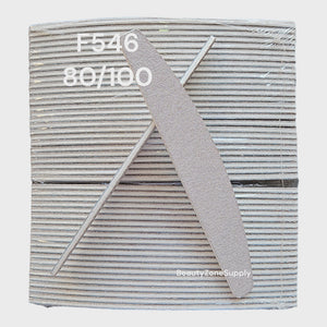 Nail File Zebra Grit 80/100 Half Moon 50 pcs #F546