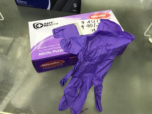 Safe Health Nitrile Gloves CASE (10 boxes) - Puple