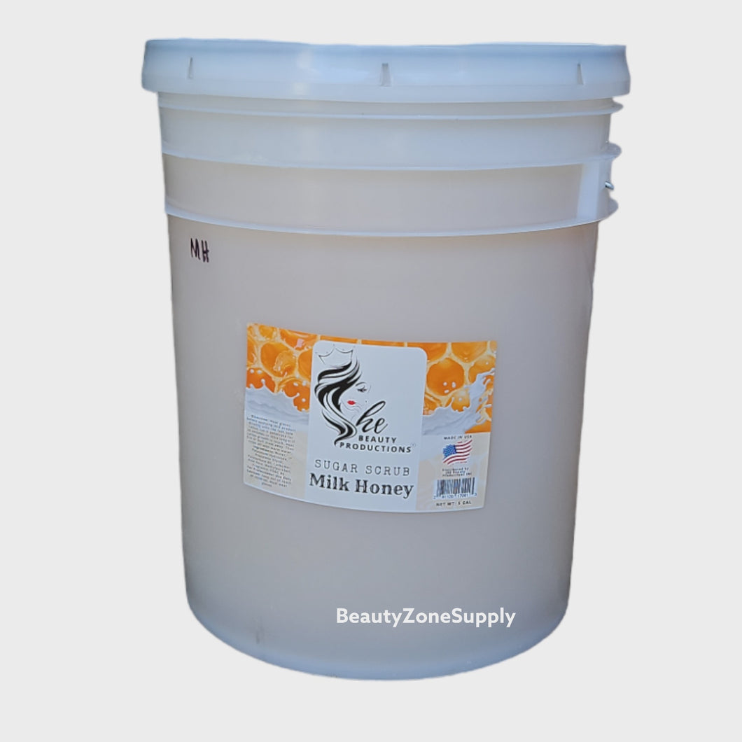 She Nail Salon Sugar Scrub Milk Honey 5 Gallon pail