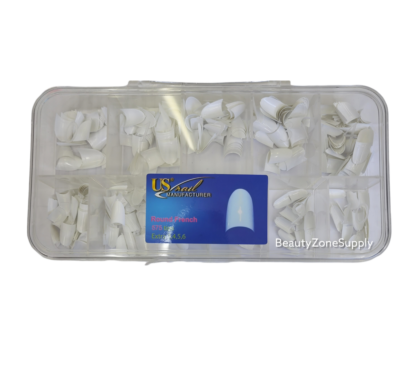 USN Round French Nail Tips - Full Box 575 pcs