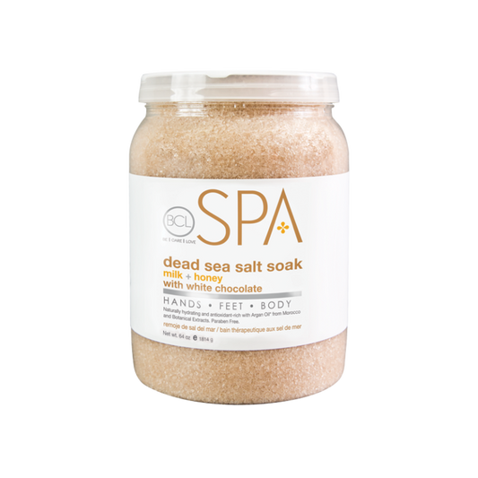 BCL SPA Dead Sea Salt Soak Milk + Honey w/ White Chocolate 64oz-Beauty Zone Nail Supply