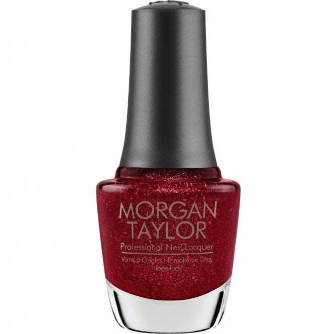 Morgan Taylor Nail Lacquer walking on stardust - red glitter 15 mL | .5 fl oz #369-Beauty Zone Nail Supply