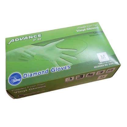 Advance Diamond Vinyl Powder Free Gloves Box Medium