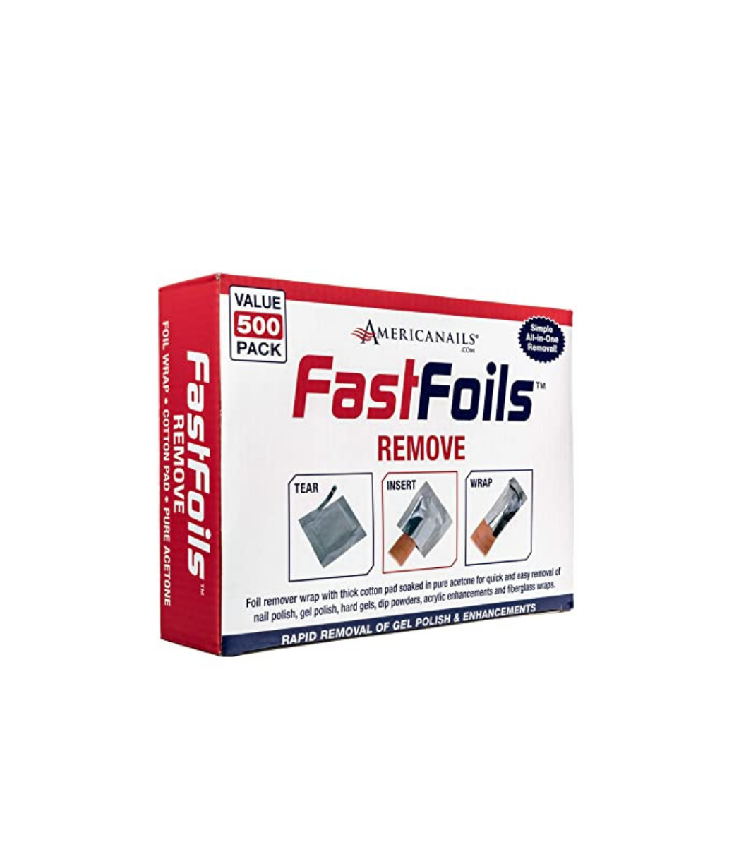 Americanails FastFoil Foil Wrap - Cotton Pad - Pure Acetone - Value 500 Pack