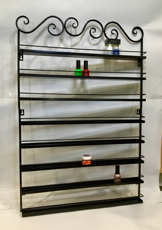 WR018 wall rack metal 120 black / dis-Beauty Zone Nail Supply