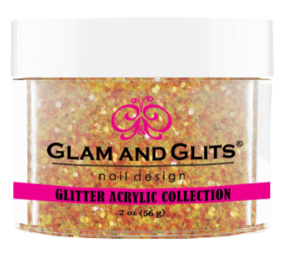 Glam & Glits Glitter Acrylic Powder (Glitter) 2 oz Halloween Orange - GAC20-Beauty Zone Nail Supply