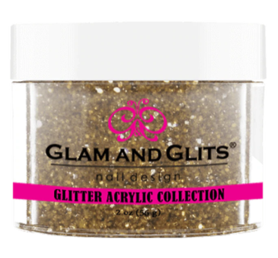 Glam & Glits Glitter Acrylic Powder (Glitter) 2 oz Light Gold - GAC15-Beauty Zone Nail Supply