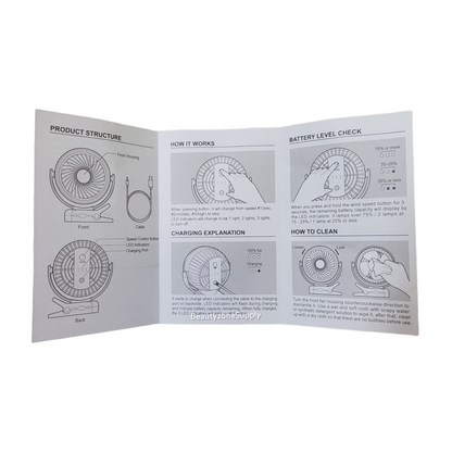 BF01 Rechargeable Mini Table Nail Fan Black