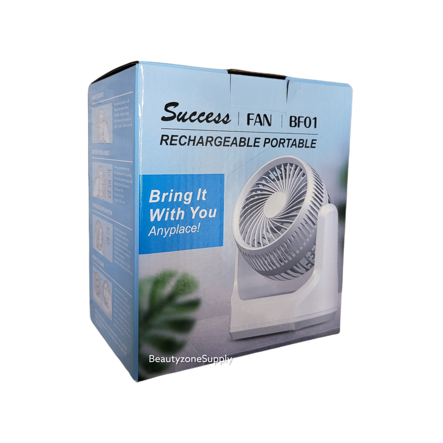 BF01 Rechargeable Mini Table Nail Fan White