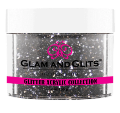 Glam & Glits Glitter Acrylic Powder (Glitter) 2 oz Gunmetal - GAC34-Beauty Zone Nail Supply