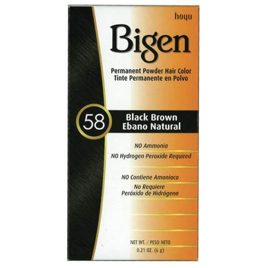 Bigen Permanent Powder Hair Color 58 Black Brown