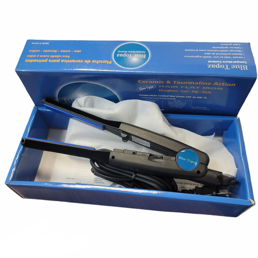 The new evolution hair straightener blue tourmaline top