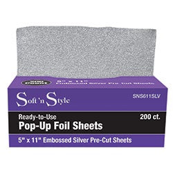 SnS 200ct. 5" x 11" Embossed Pop-Up Foil Sheets #SNS611SLV