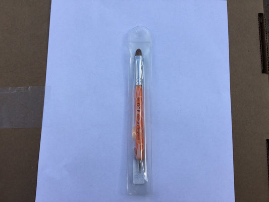 Nail French Brush kolinsky TRI-7F Orange Marble Size 12-Beauty Zone Nail Supply