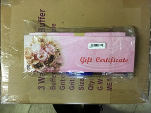 Gift certificate with number d #9552-d13-Beauty Zone Nail Supply