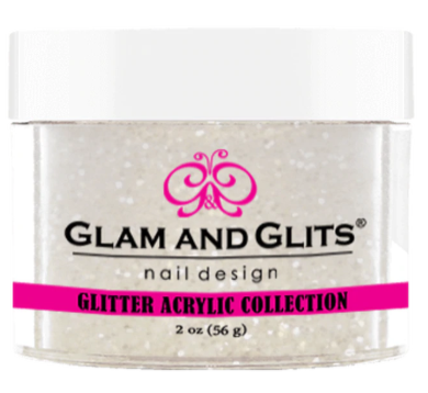 Glam & Glits Glitter Acrylic Powder (Glitter) 2 oz Snow White - GAC40-Beauty Zone Nail Supply