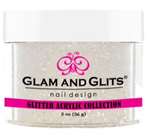 Glam & Glits Glitter Acrylic Powder (Glitter) 2 oz Snow White - GAC40-Beauty Zone Nail Supply