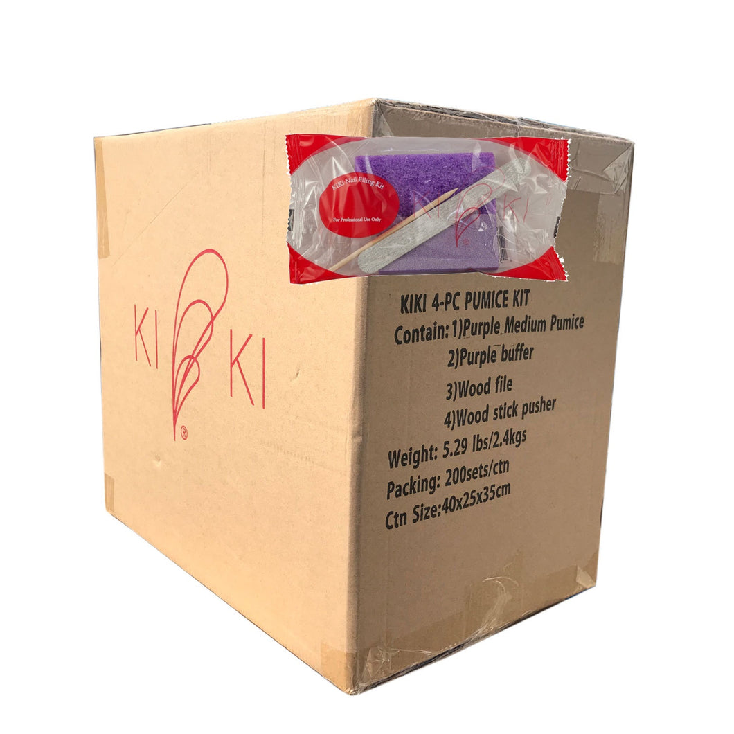 Kiki Pedicure Kit 4 (Pumice-Buffer-File-Pusher) #W22 - BeautyzoneNailSupply