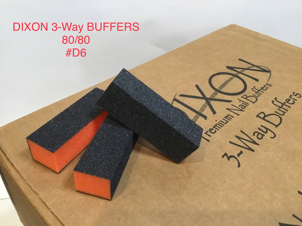 D06 Dixon buffer 3 way orange black grit 80/80 500pcs-Beauty Zone Nail Supply