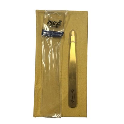 Pro-Tweeze Gold Stainless Steel Slant Tip - BeautyzoneNailSupply